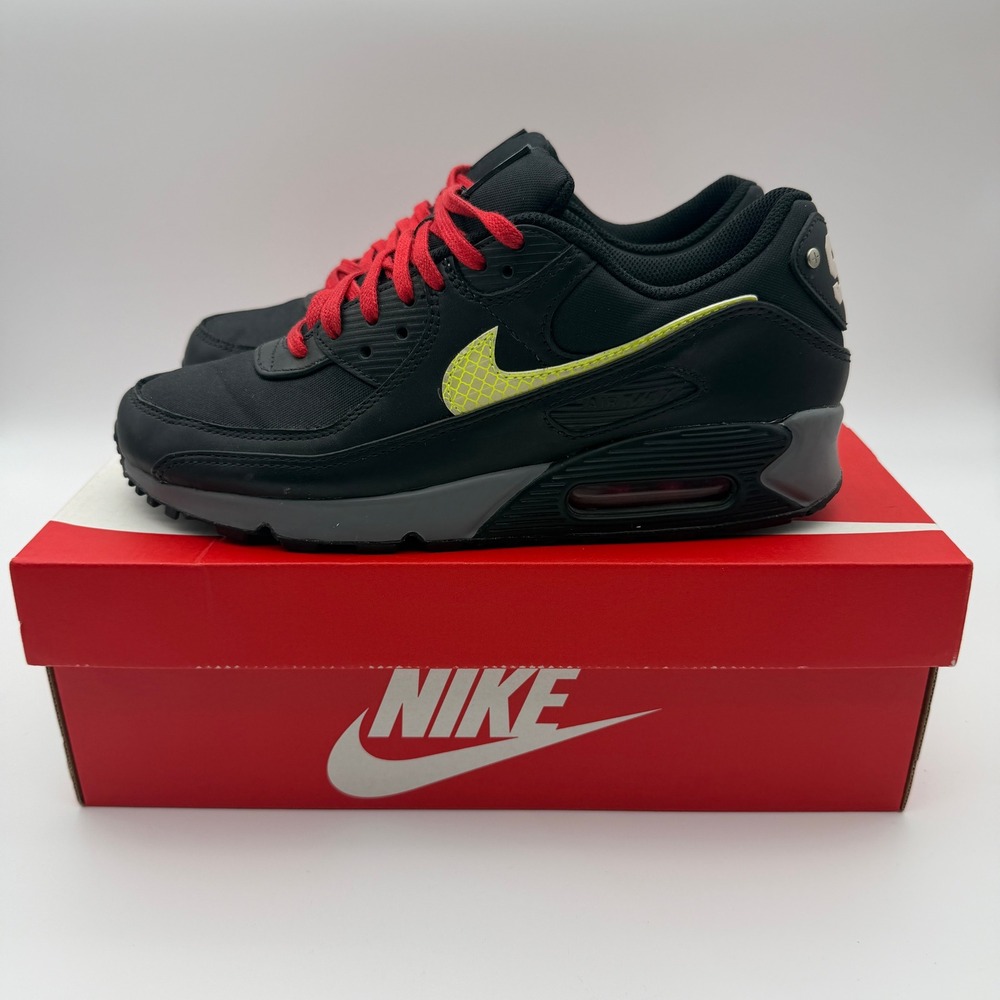 Nike Air Max 90 Premium NYC FDNY City Pack Black Yellow Red Size 9.5M/11W